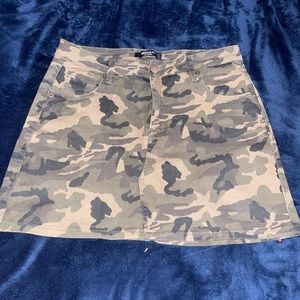Camo Mini Jean Skirt